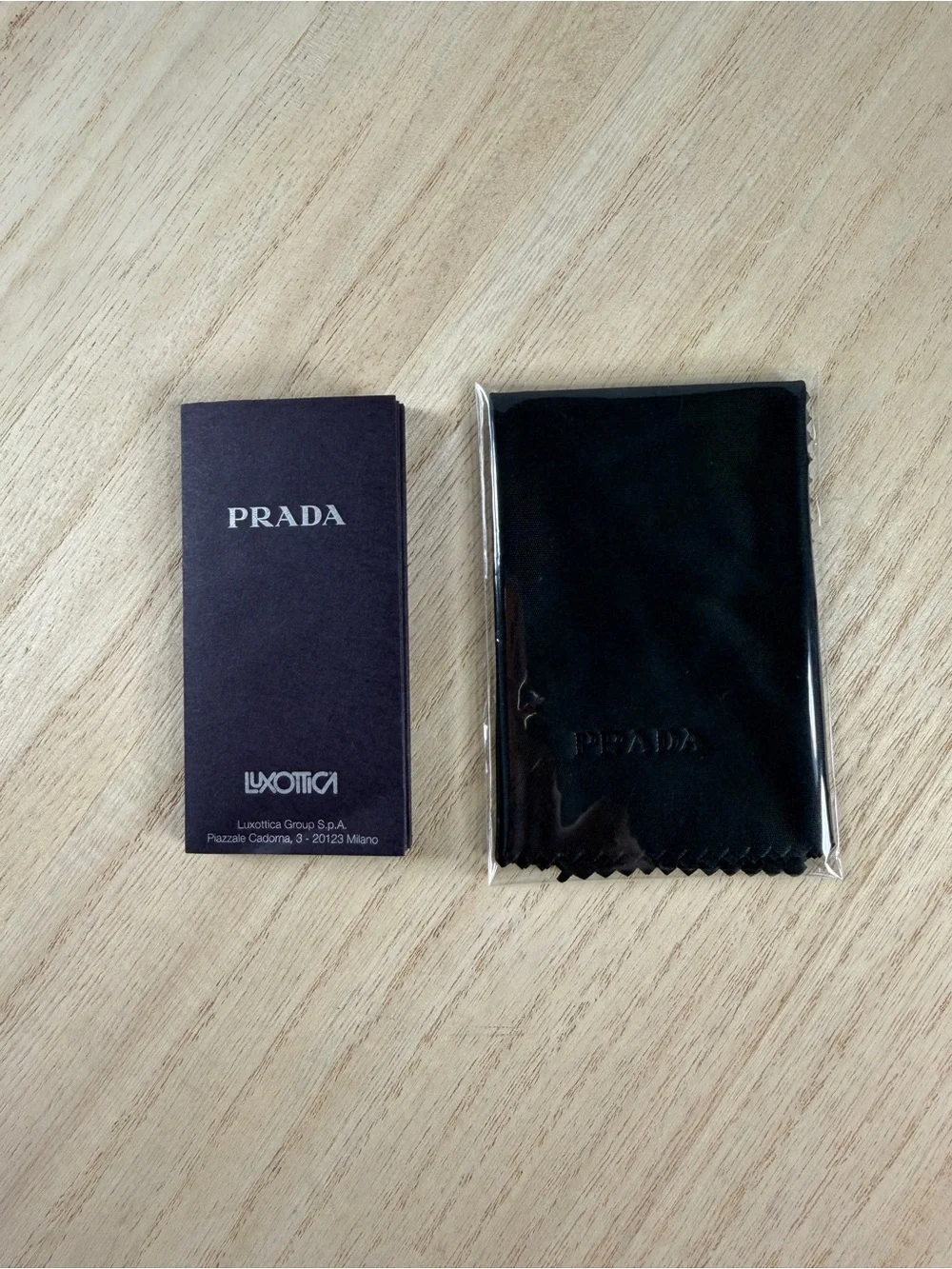 Prada White Presentation Box with Black Microfiber Cloth and Booklet